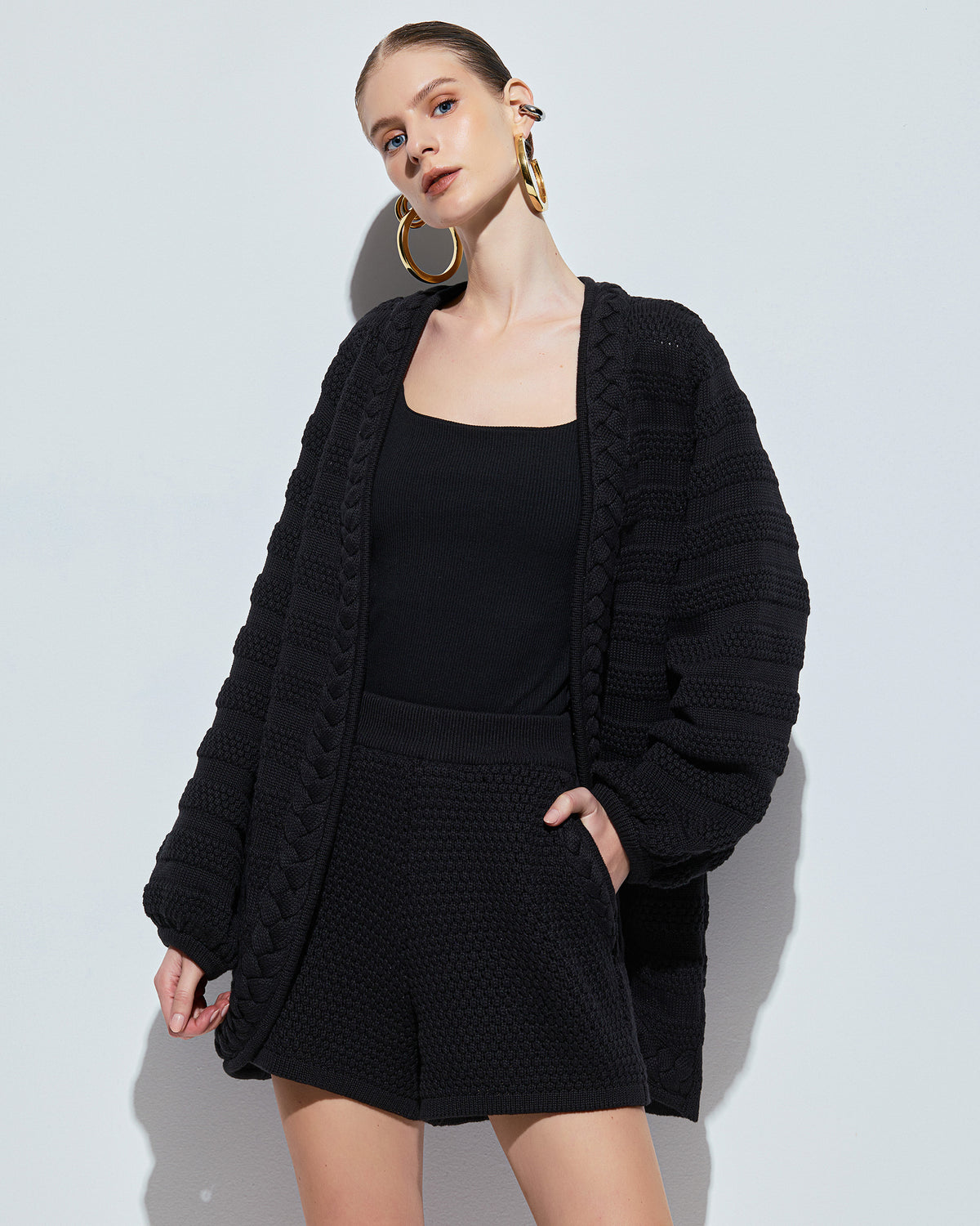 CARDIGAN NATALIA TRICOT PRETO