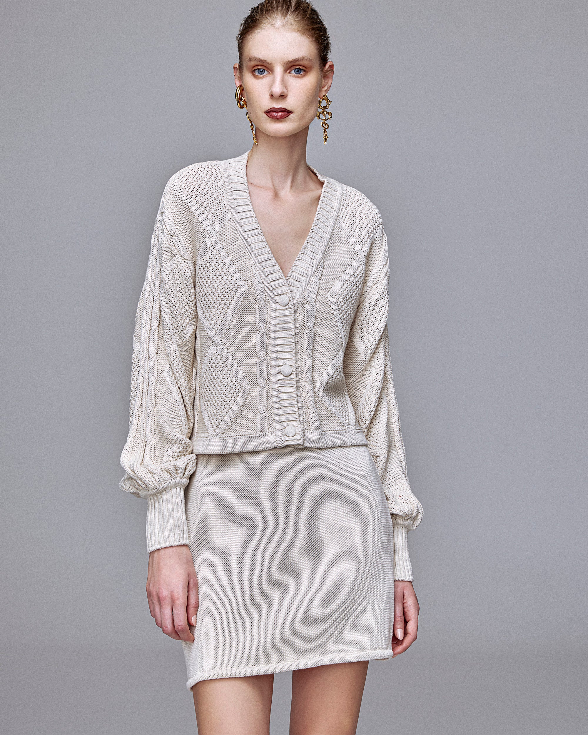 CARDIGAN IVI TRICOT OFF WHITE