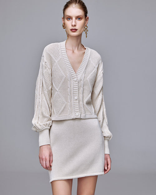 CARDIGAN IVI TRICOT OFF WHITE