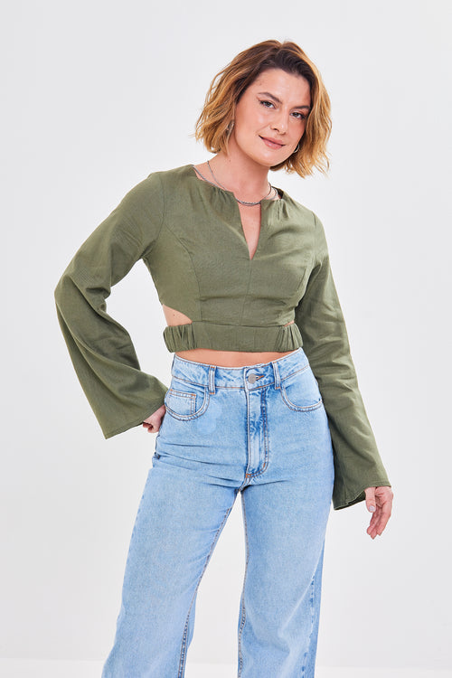 CROPPED DORA VERDE MILITAR