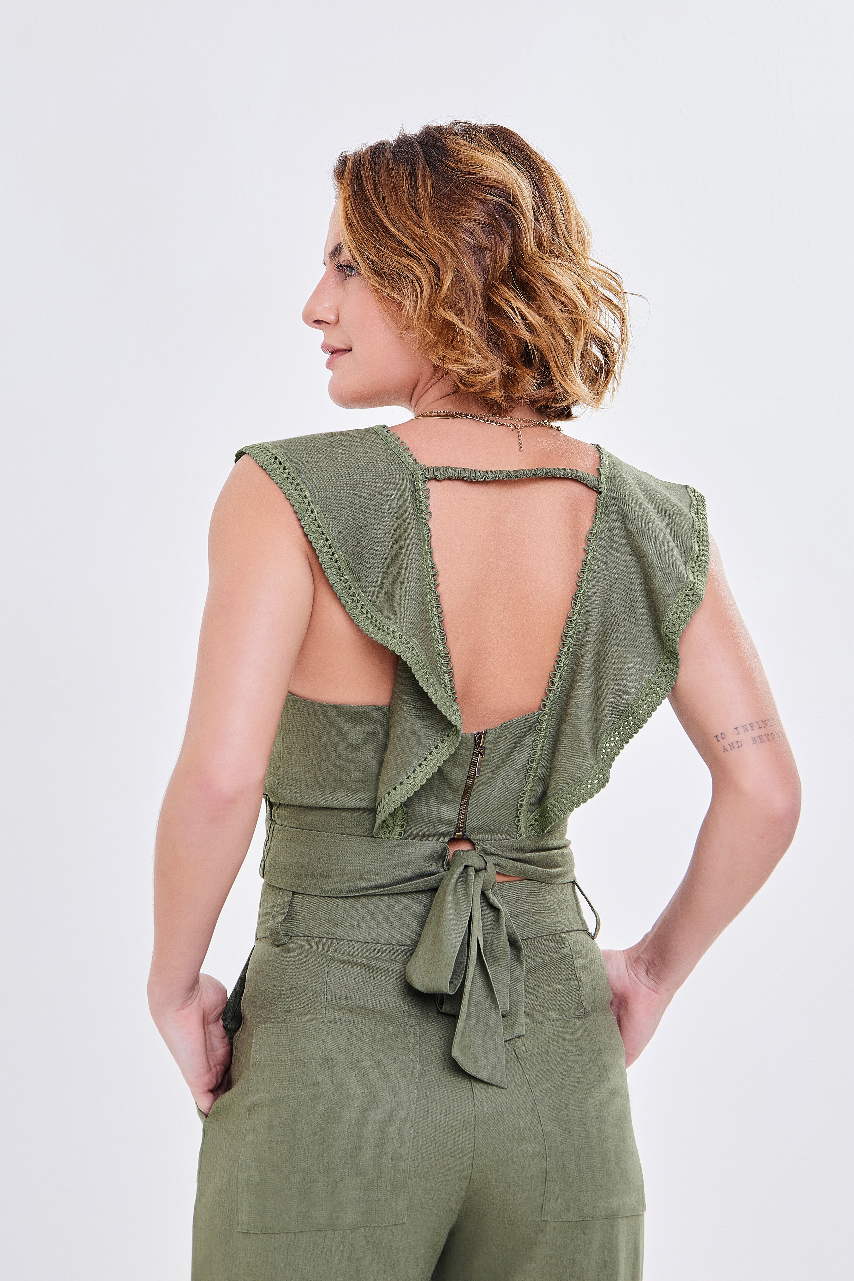 CROPPED CLARICE VERDE MILITAR