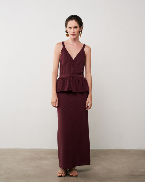 VESTIDO MEGAN TRICOT VINHO