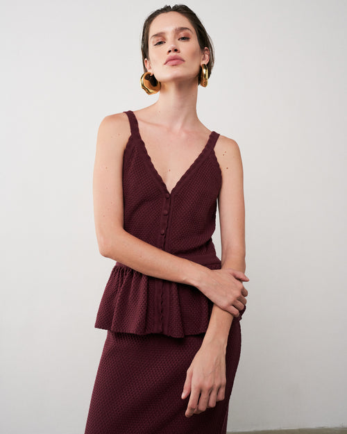 VESTIDO MEGAN TRICOT VINHO