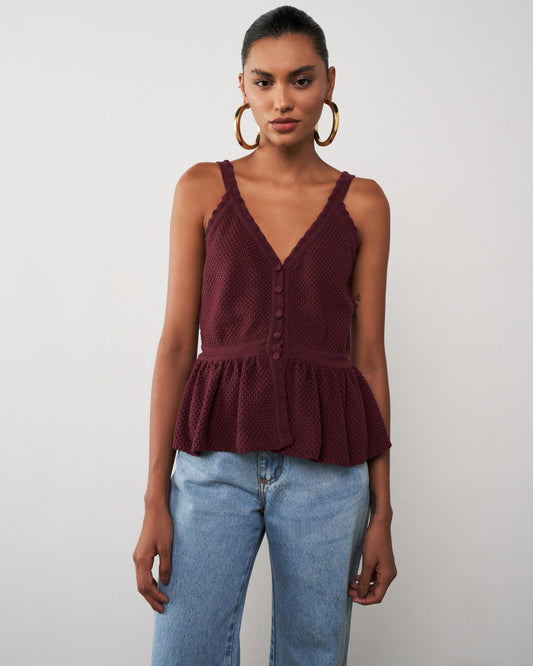 BLUSA ANA TRICOT VINHO